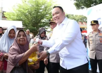 Nanda Satria Hadiri Gerakan Pangan Murah Polri