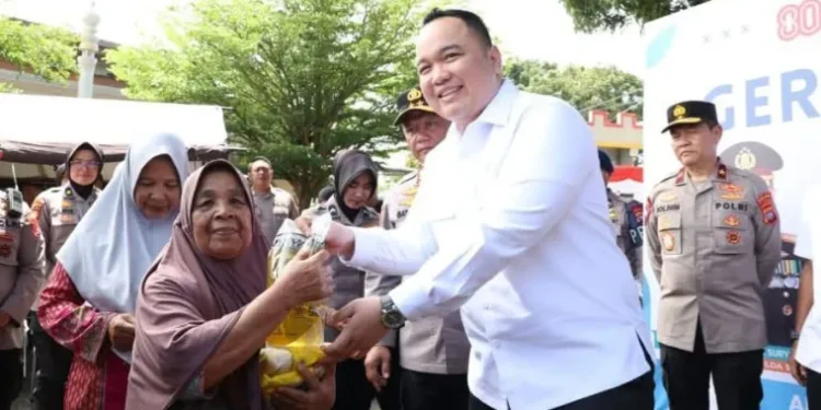 Nanda Satria Hadiri Gerakan Pangan Murah Polri