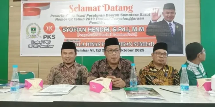 Anggota DPRD Sumbar Syofian Hendri Sosialisasi Perda Penyelenggaraan Pendidikan