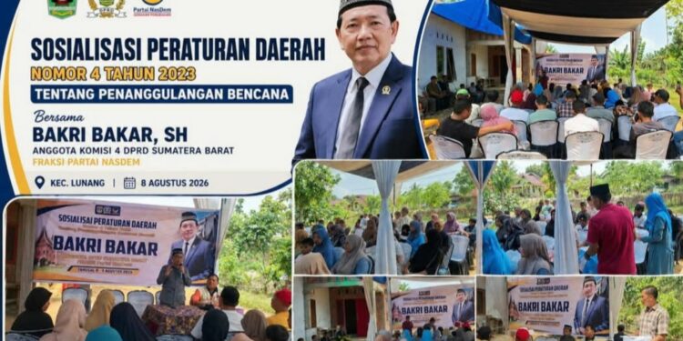 Bakri Bakar Sosialisasikan Perda Penanggulangan Bencana, Ajak Masyarakat Lunang Tingkatkan Kesiapsiagaan